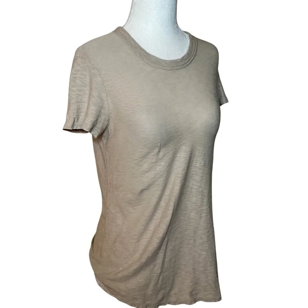 James Perse Sheer Slub Crew Neck Tee in Sand Dune Size 1 (XS/S) Womens - Picture 7 of 14